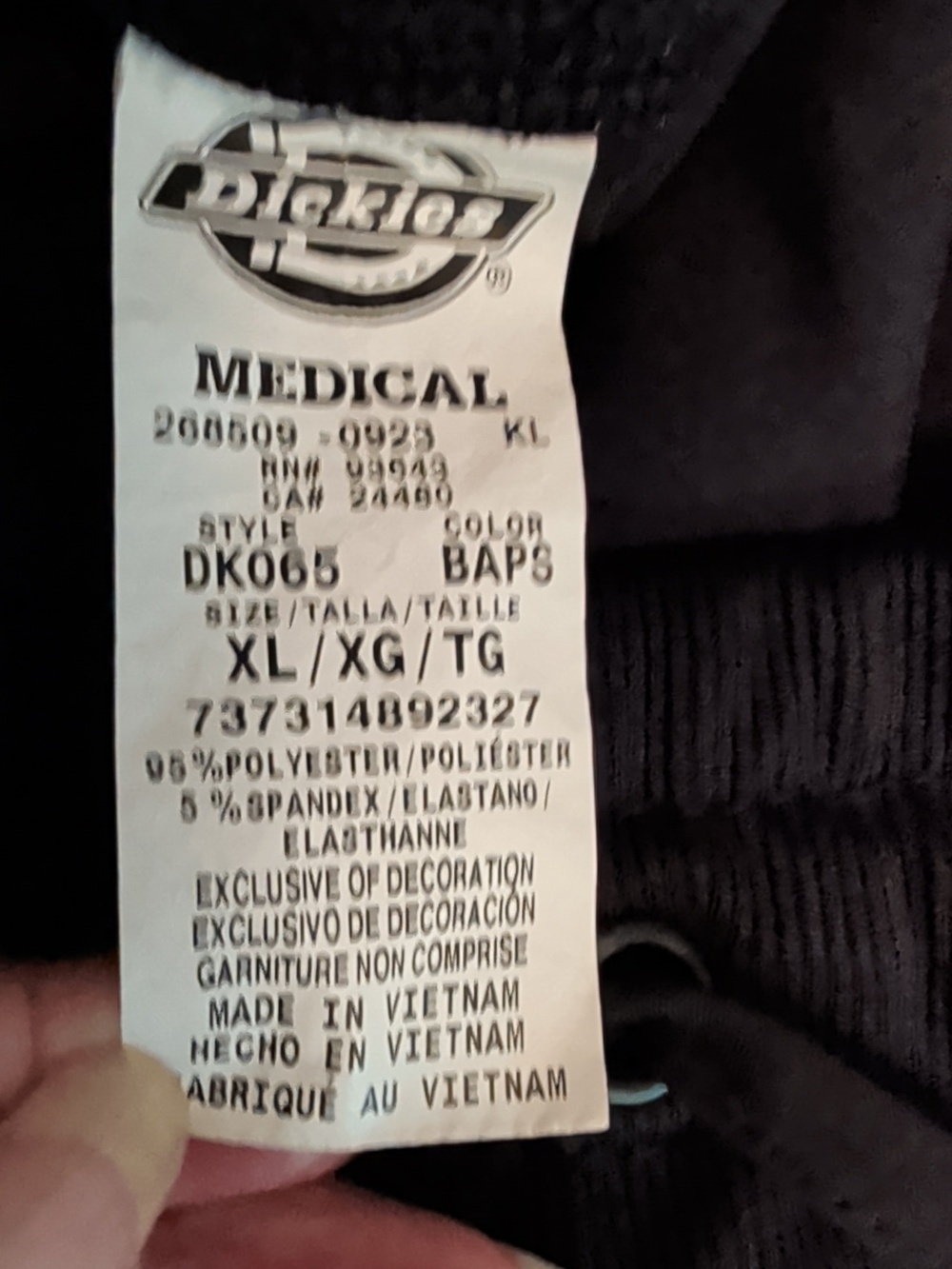 Dickies Black Medical Scrub Jogger Pants Size XL - Picture 8 of 9